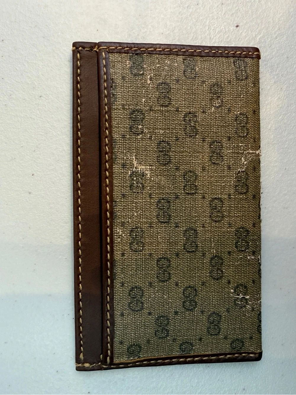 Gucci Brown Canvas and Leather card holder